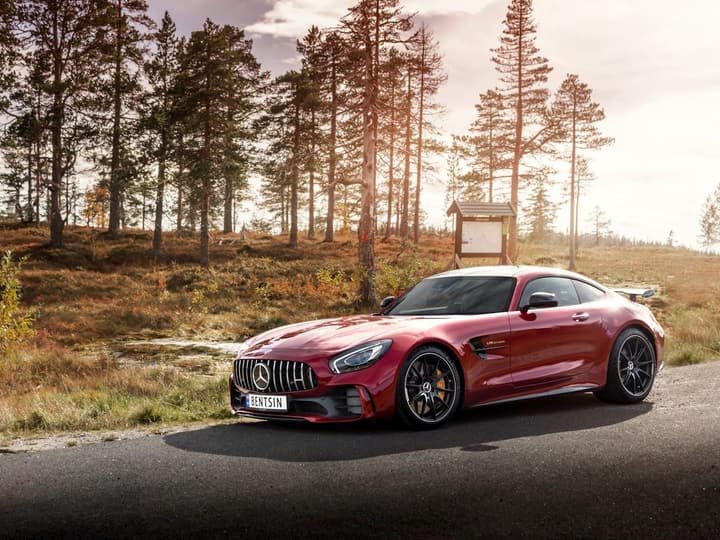 Sample image: the same red sports car, unaltered